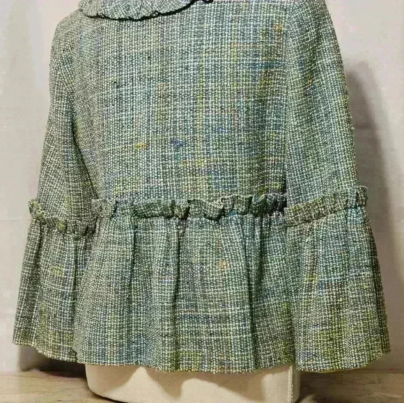 Alvin Valley Womens Woven Blue/Brown/Tan/Gold Blazer Jacket 3/4 Sleeve Size 38/4 - Picture 5 of 8